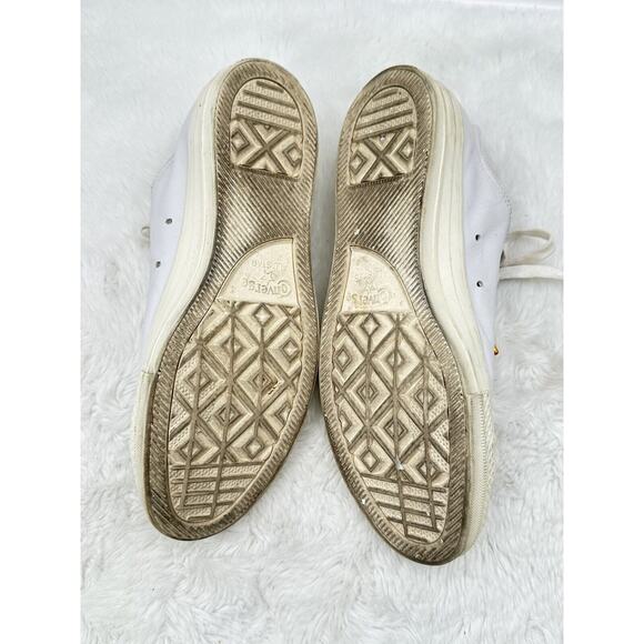 Converse Chuck Taylor All Star Dainty OFF WHITE / GOLD Leather Women 9.5 Men7.5 - Picture 5 of 10